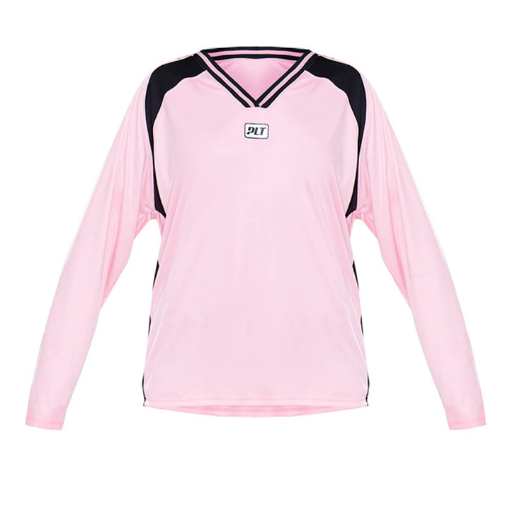 Herren Langarm-Sporttrikot im Oversize-Schnitt mit V‑Ausschnitt und Kontrastpaneelen – Marzano