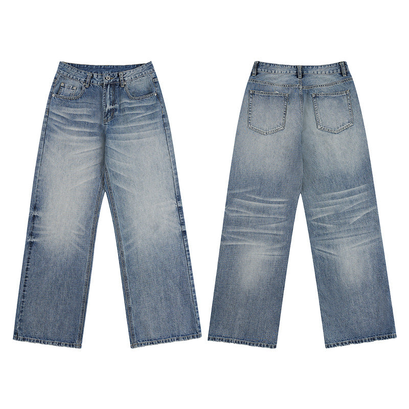 Herren Locker geschnittene Stonewashed-Denim-Jeans mit extra weitem Bein Echo Archiv