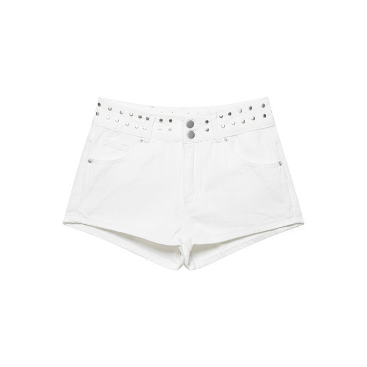 Damen stilvolle Shorts mit metallischen Details und hohem Bund Echo Archiv