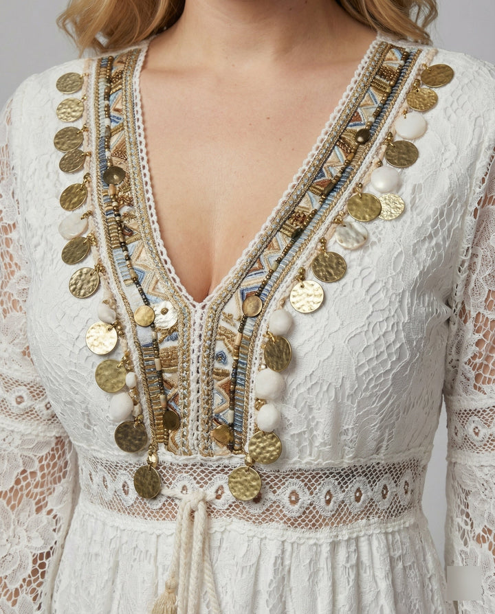 Boho jurk met lange mouwen