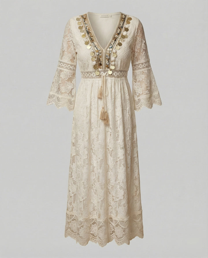 Boho jurk met lange mouwen