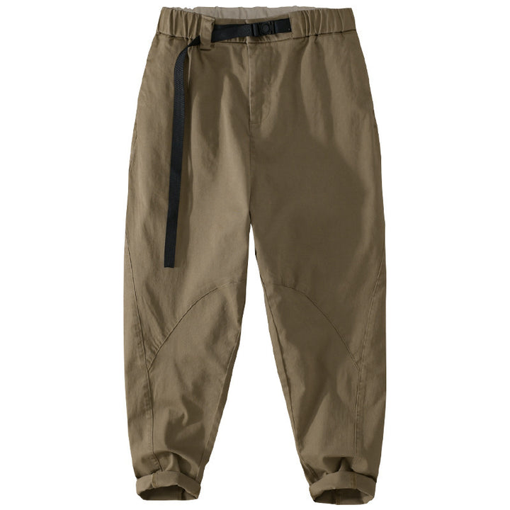 Herren Lässige Tapered‑Cargohose mit elastischem Bund und integriertem Webbing‑Gürtel Echoarchiv