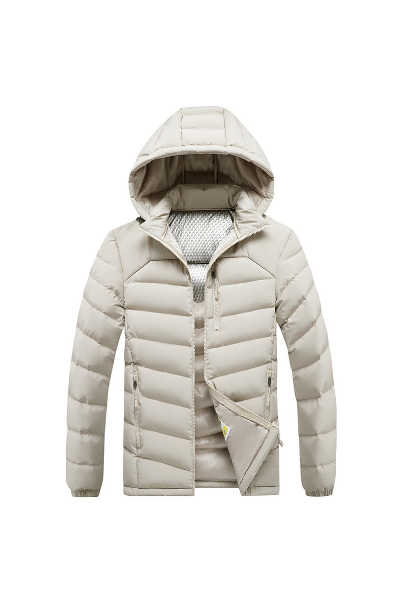 Herren Steppjacke mit Thermoisolierung, Kapuze und reflektierendem Innenfutter – Marzano