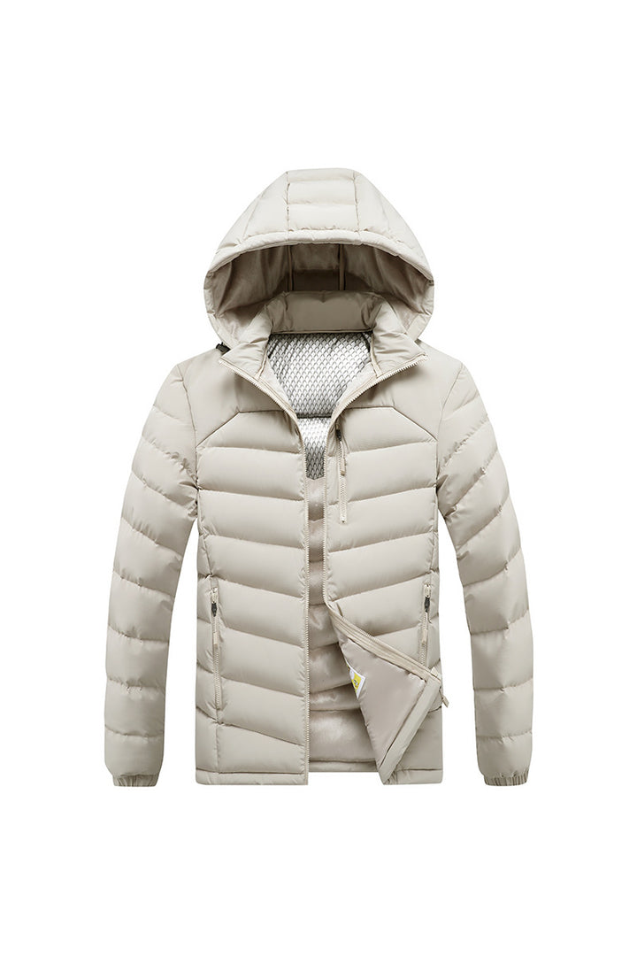 Herren Steppjacke mit Thermoisolierung, Kapuze und reflektierendem Innenfutter – Marzano