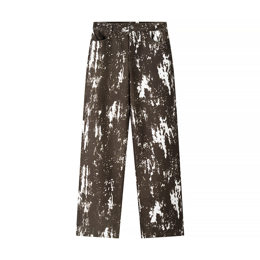 Damen weite Highwaist-Cargohose mit grafischem Alloverprint, geradem Bein und praktischen Eingrifftaschen – Avélisse