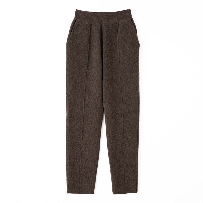 Damen Strickhose mit schmaler Beinform, elastischem Bund und Bügelfalte Echoarchiv