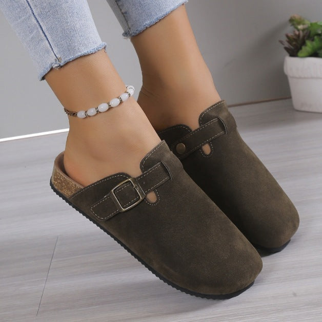 Herren Wildleder Clog mit ergonomischem Kork-Fußbett und verstellbarer Metallschnalle – Tavélo