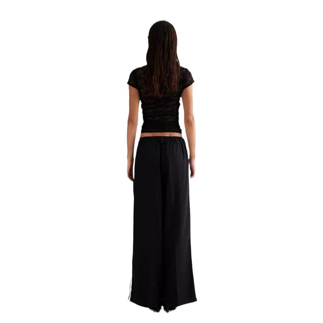 Damen Spitzentop mit enganliegendem Design und kurzen Ärmeln – Avérine