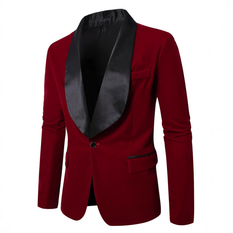 Herren Samt Smoking-Blazer mit schimmerndem Satin-Revers Echoarchiv