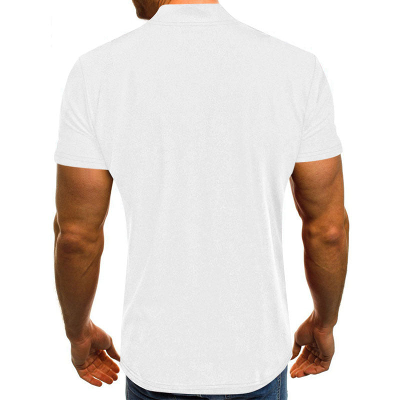 Herren Kurzarm Zip-T-Shirt mit praktischer Brusttasche – Marzano