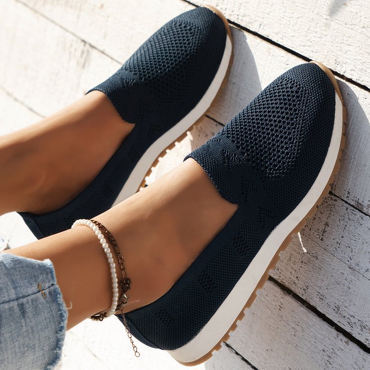 Damen Atmungsaktive Strick-Slipper mit Memory-Fußbett und rutschfester Laufsohle – Lioré