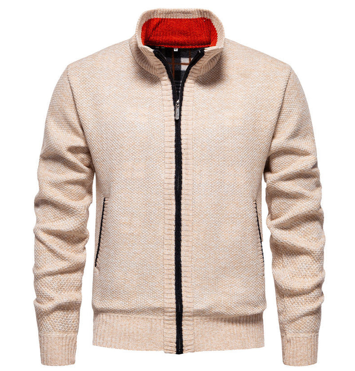 Herren sportliche Strickjacke mit Stehkragen Echoarchiv