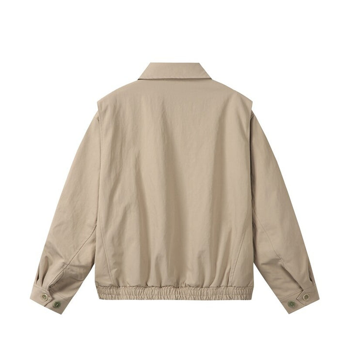 Unisex Leichte Oversize Übergangsjacke im Bomberstil mit Hemdkragen und elastischem Saum Echoarchiv