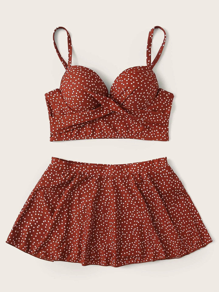 Damen Tankini-Set mit verspieltem Rock und gepolstertem Oberteil Echo Archiv