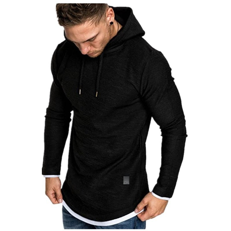 Herren Longline Kapuzenshirt mit stylishem, asymmetrischem Saum Echoarchiv