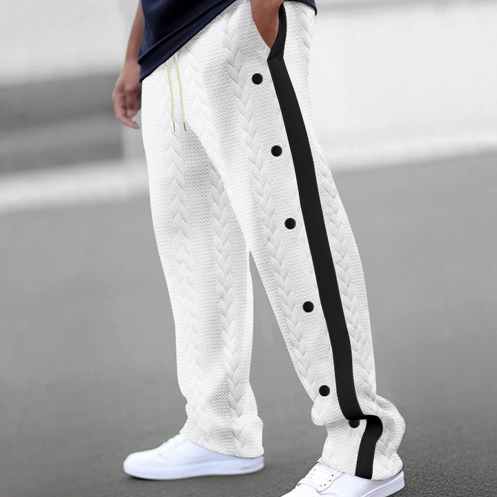 Herren Sportliche Freizeithose mit innovativem Knopfdesign und elastischem Bund Echoarchiv