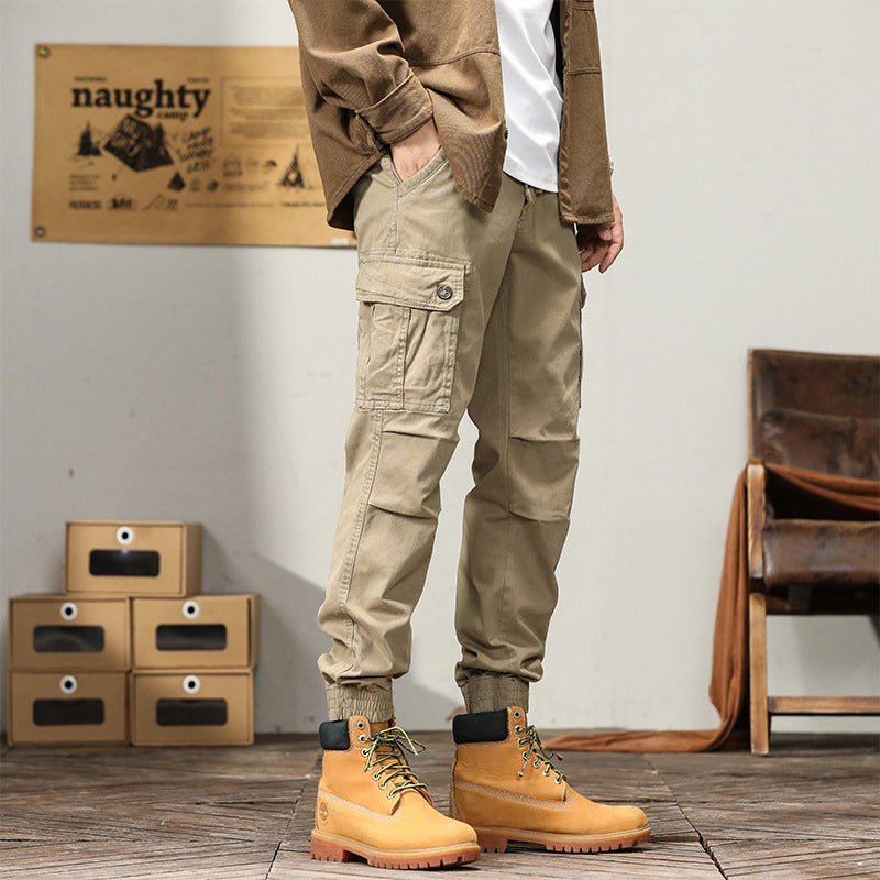 Herren Funktionale Cargo-Joggerhose im Urban-Workwear-Stil mit Kordelbund und Klapptaschen Echo Archiv