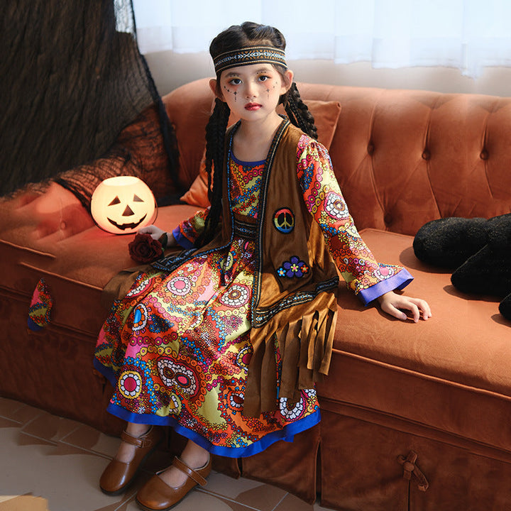 Mädchen Boho Kleid mit langen Ärmeln Echo Archiv