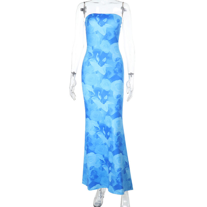 Damen Elegantes Bandeau-Maxi-Kleid mit floralem Design Echo Archiv
