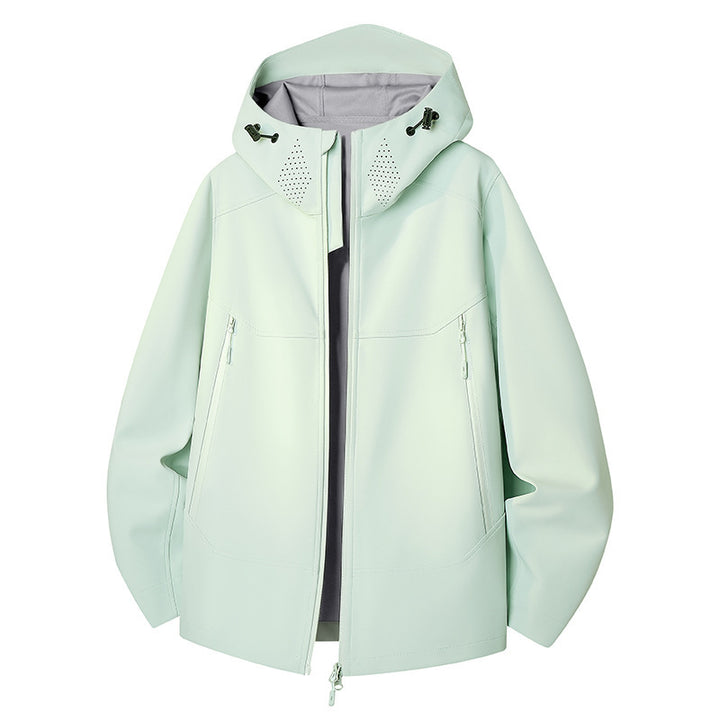 Damen Wasserdichte Softshell-Outdoorjacke mit minimalistischer Silhouette und Belüftungsperforation am Kragen Echo Archiv