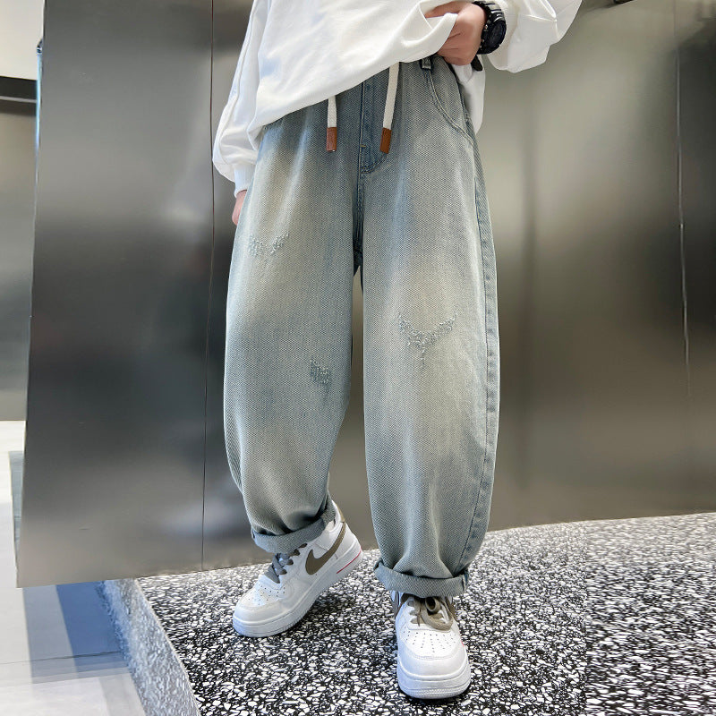 Herren lässige Baggy-Jeans mit Farbkontrasten Echo Archiv