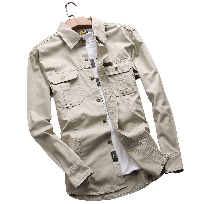 Herren nan vielseitiges Canvas-Overshirt mit Klappbrusttaschen, verstärkten Nähten und regular fit Echo Archiv