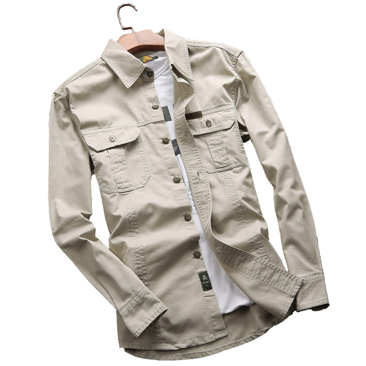 Herren nan vielseitiges Canvas-Overshirt mit Klappbrusttaschen, verstärkten Nähten und regular fit Echo Archiv