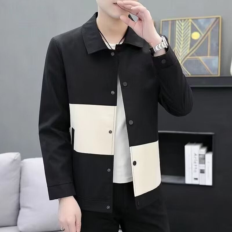 Herren modische Übergangsjacke mit kreativen Farbblock-Design Echoarchiv
