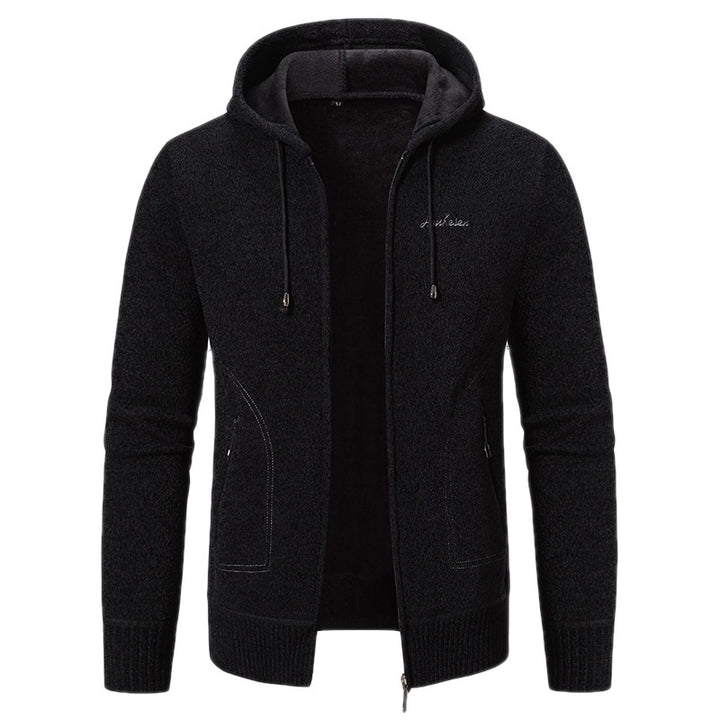 Herren nan warme Strickoptik-Zipjacke mit Teddyfutter, Kapuze und verdeckten Reißverschlusstaschen Echo Archiv