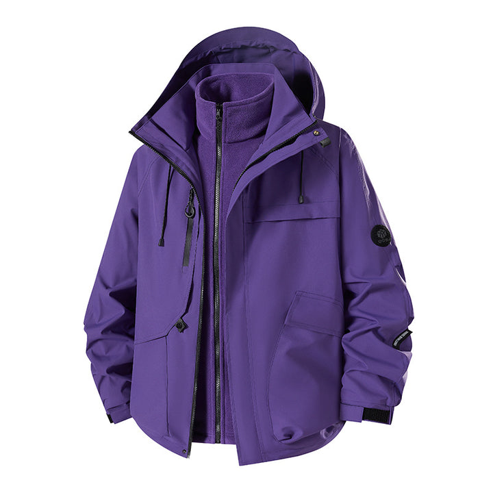 Herren wetterfeste Funktionsjacke mit verstellbarer Kapuze und Innenfleece Echoarchiv