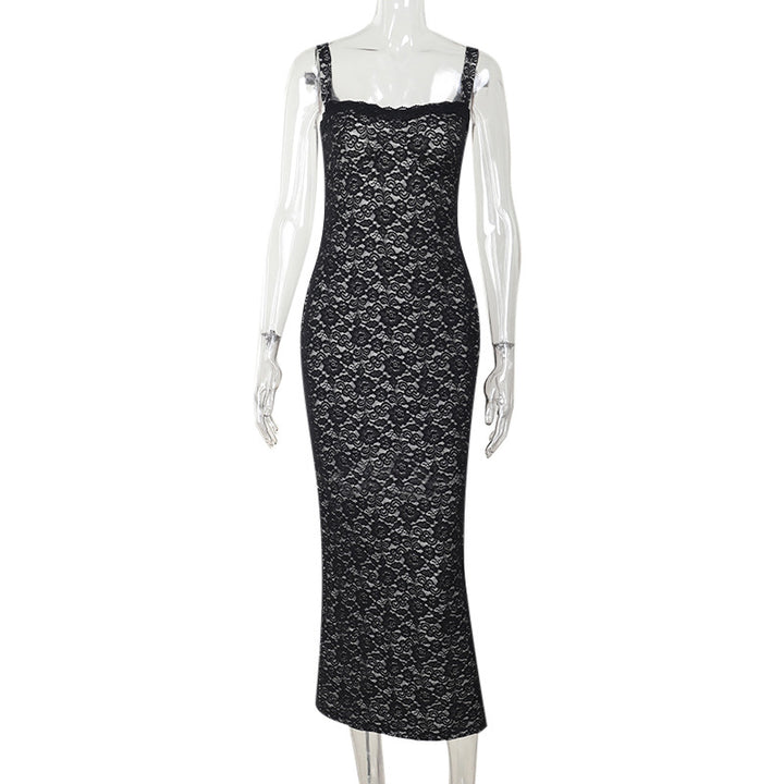Damen figurbetontes Maxikleid mit eleganten Spitzenapplikationen Echo Archiv