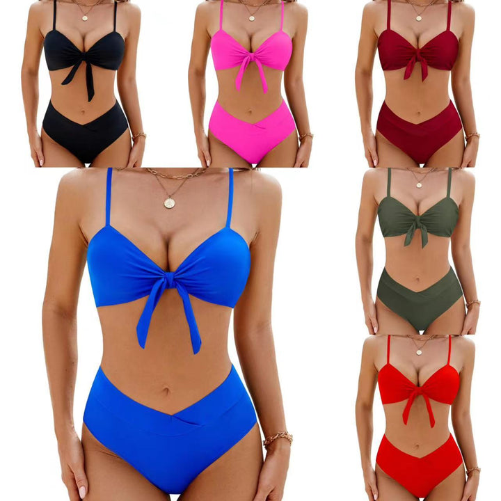 Damen Hochtaillierter Bikini mit knotenfreiem Oberteil Echo Archiv