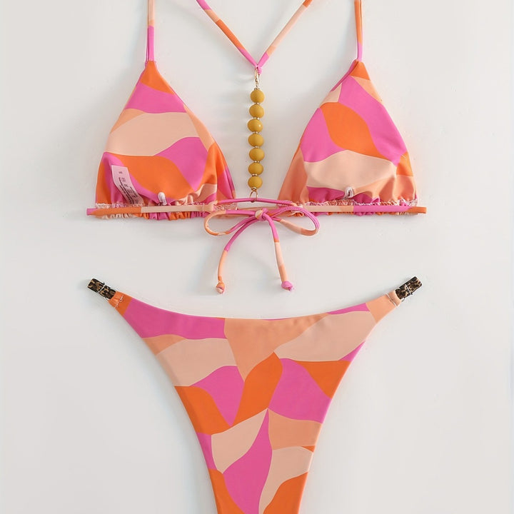 Damen Triangel-Bikini Set mit auffälligen Streifen Echo Archiv