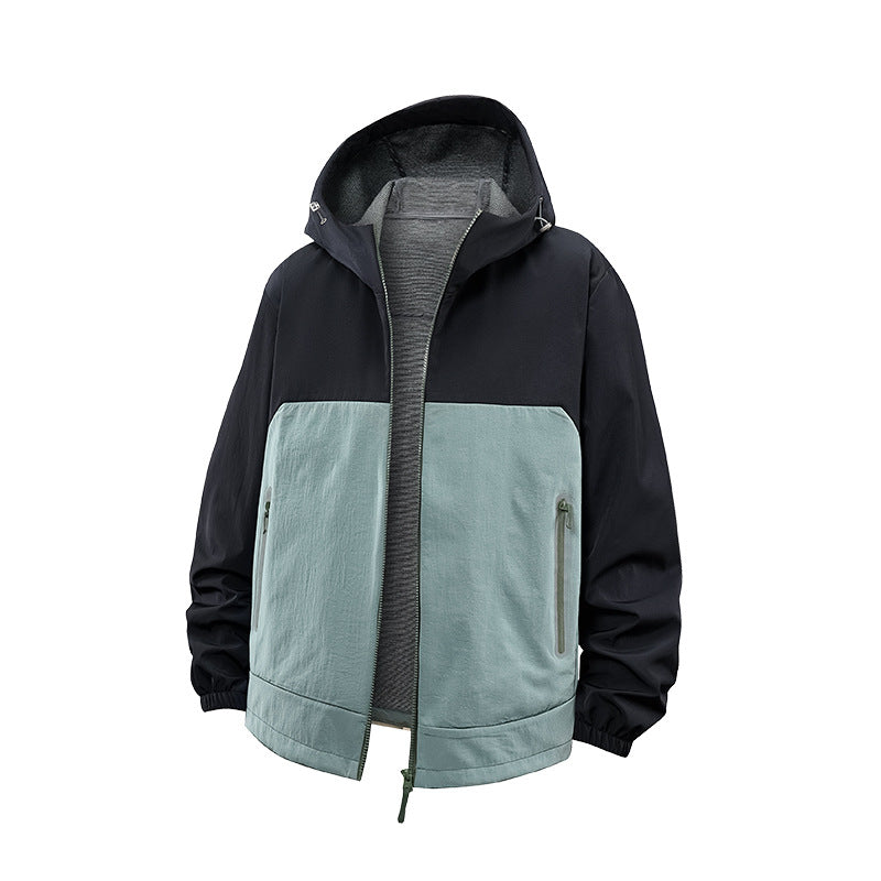 Unisex Leichte Wind- und Fleecegefütterte Kapuzenjacke mit Zwei-Wege-Reißverschluss Echo Archiv