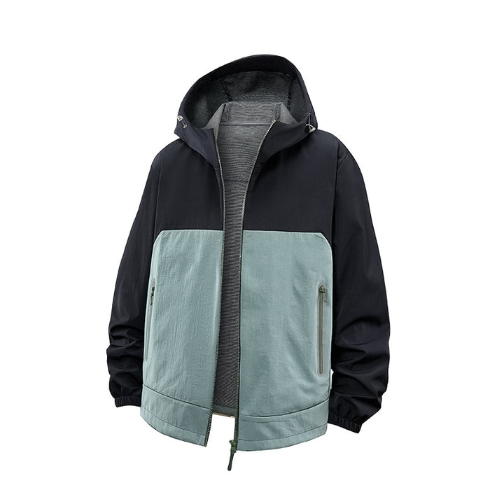 Unisex Leichte Wind- und Fleecegefütterte Kapuzenjacke mit Zwei-Wege-Reißverschluss Echo Archiv