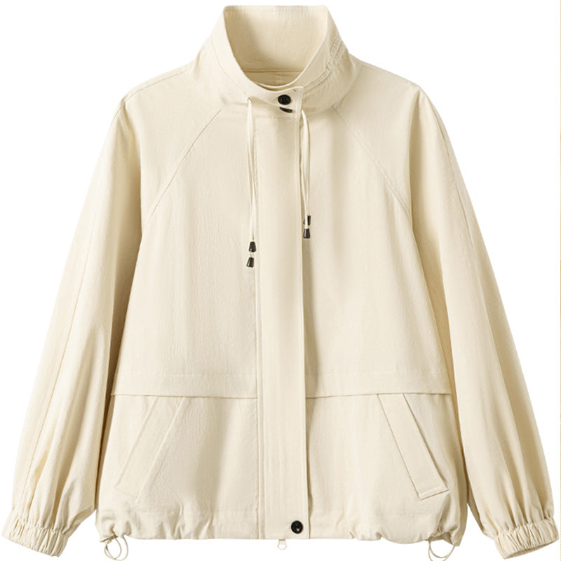 Damen lässige Übergangsjacke mit hohem Kragen Echoarchiv