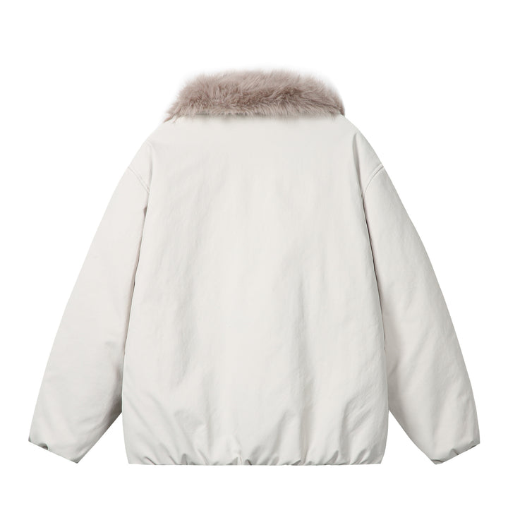 Damen Kurzblouson im Boxy‑Cut mit voluminösem Kunstfellkragen und Zwei-Wege‑Reißverschluss Echoarchiv