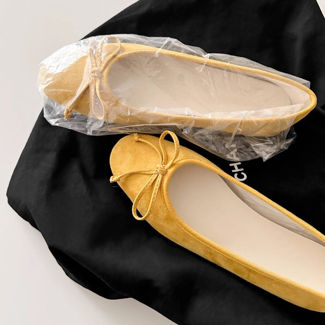 Damen Ballerinas mit zartem Schleifen-Detail und hochwertigem Wildleder Echoarchiv