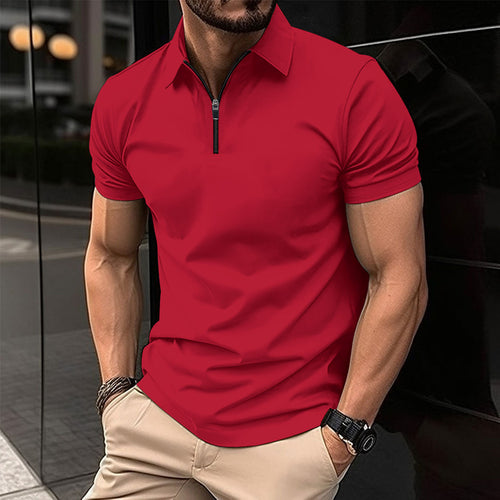 Herren Sportliches Kurzarm-Poloshirt mit Reißverschluss Echoarchiv