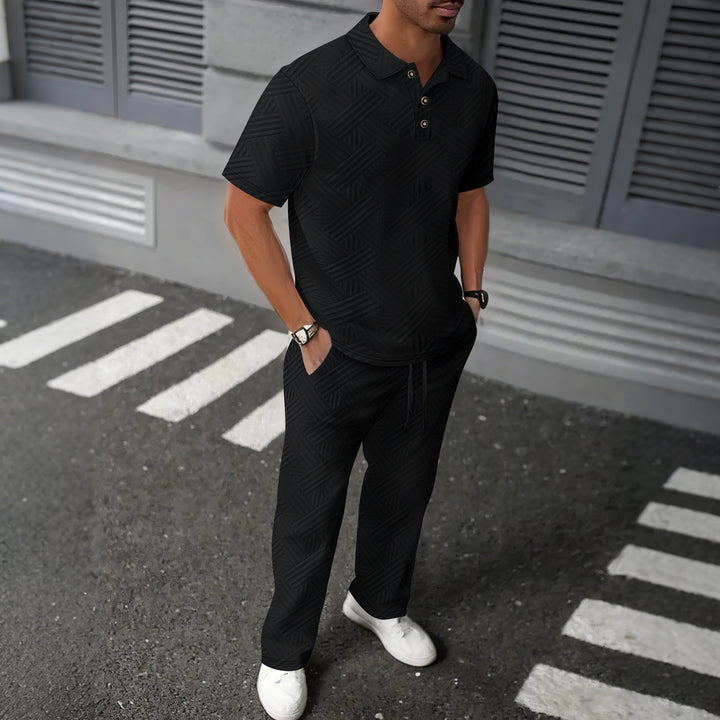 Herren sportliches Freizeit-Outfit mit hochwertigem Muster Echoarchiv
