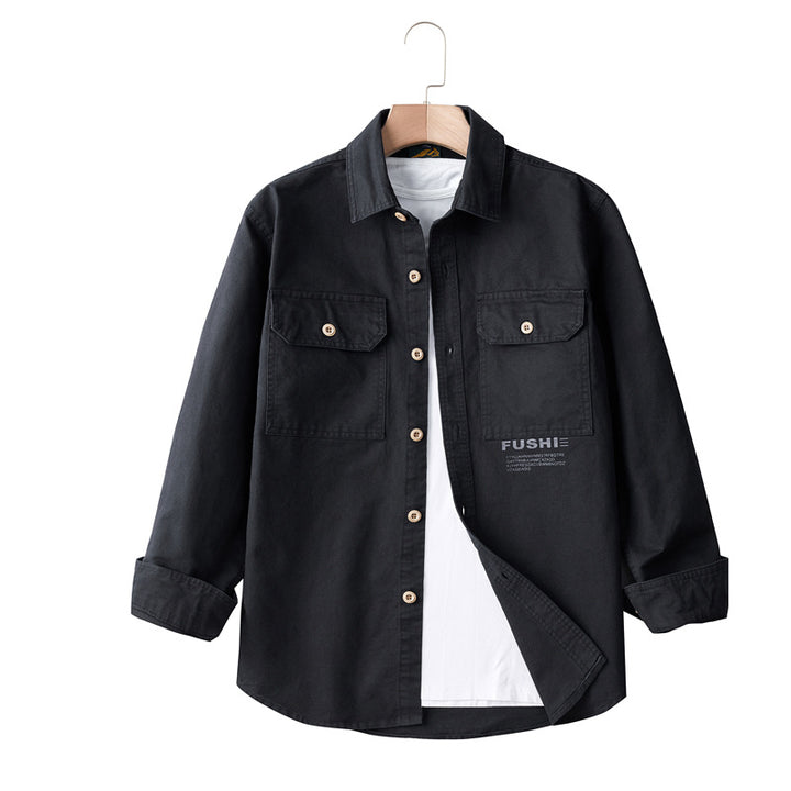 Herren Overshirt-Jacke im Utility-Stil mit Brusttaschen und Hemdkragen Echoarchiv