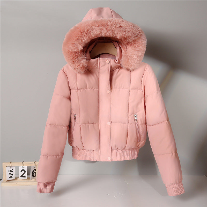 Damen nan gesteppte Bomberjacke mit Kapuze und Kunstfellbesatz Echo Archiv