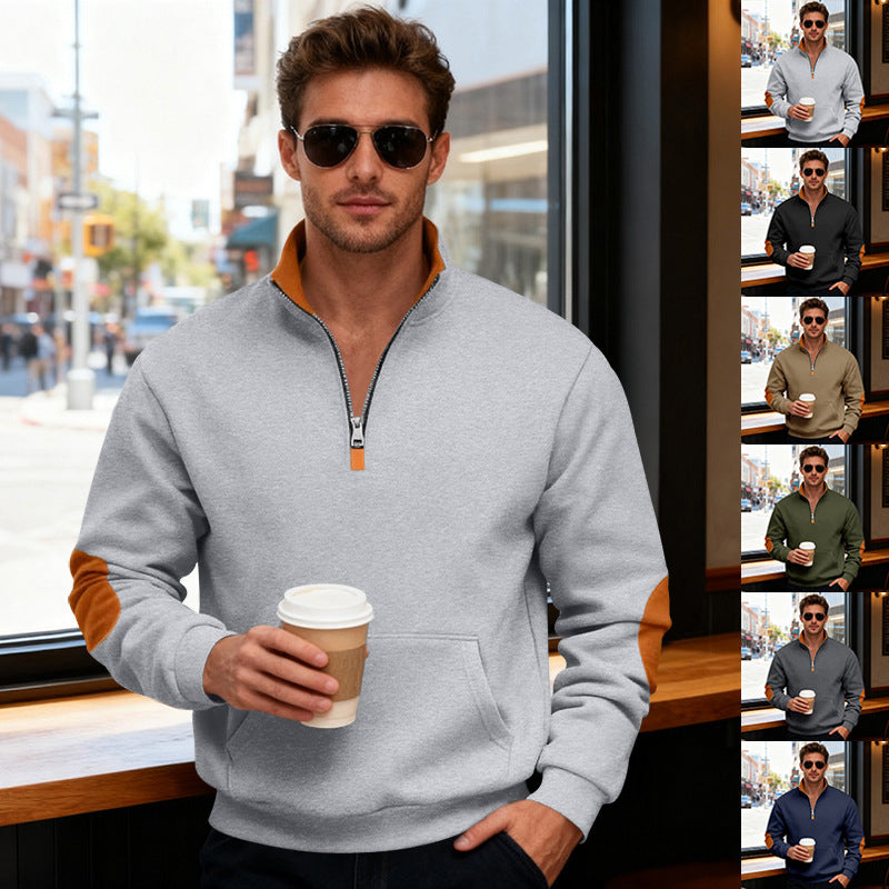 Herren Sportlicher Pullover mit Stehkragen und Reißverschluss Echoarchiv