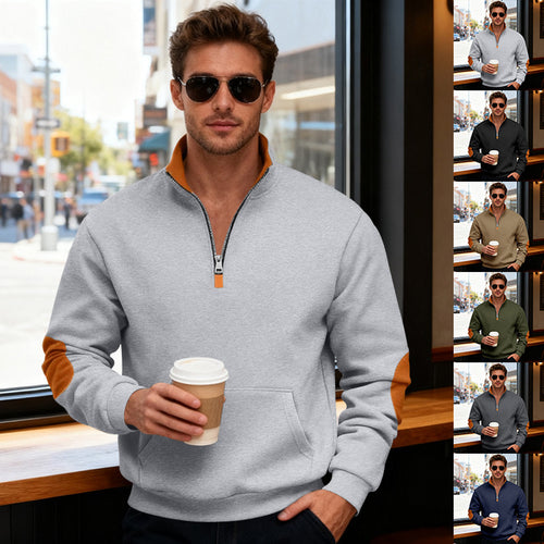 Herren Sportlicher Pullover mit Stehkragen und Reißverschluss Echoarchiv