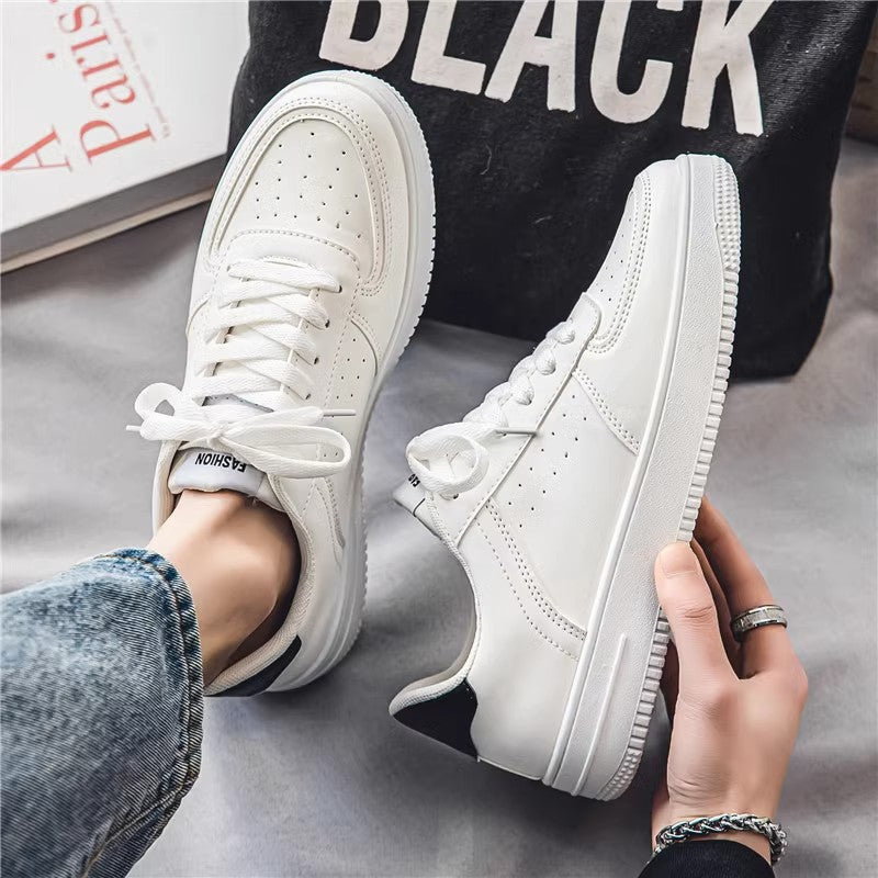 Unisex minimalistische Low-Top Court-Sneaker mit perforiertem Obermaterial, gepolstertem Fersenkragen und stoßdämpfender Laufsohle – Norré
