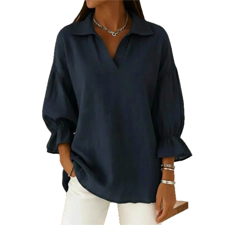 Damen Lässige und elegante Bluse mit weiten Ärmeln Echo Archiv