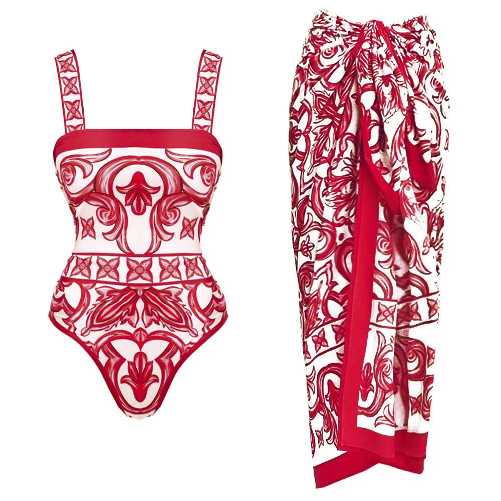 Damen Einteiler Badeanzug mit kunstvollem floralem Design Echo Archiv