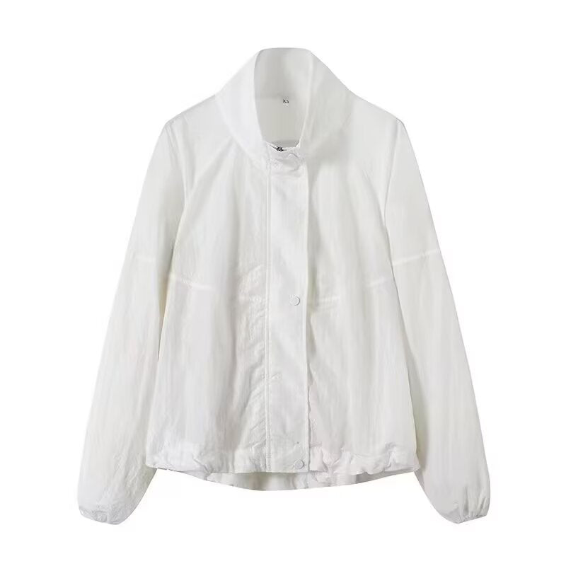Damen Leichte Windjacke mit Stehkragen, Raglanärmeln und elastischem Saum Echo Archiv