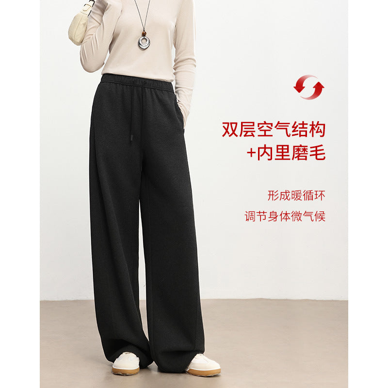Damen Elastische Wide-Leg Freizeit-Hose mit Tunnelzug und Bügelfalte Echo Archiv