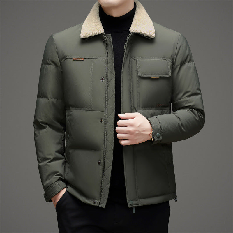 Herren gesteppte Winterjacke mit Baumwollkragen Echoarchiv